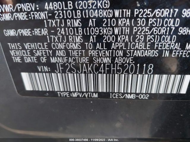 Photo 8 VIN: JF2SJAKC4FH520118 - SUBARU FORESTER 