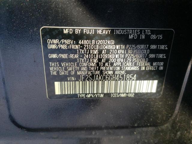 Photo 9 VIN: JF2SJAKC6GH451854 - SUBARU FORESTER 2 