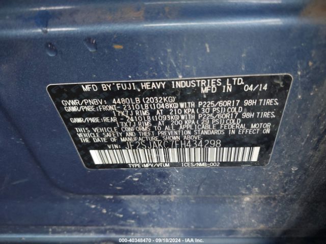 Photo 8 VIN: JF2SJAKC7FH434298 - SUBARU FORESTER 