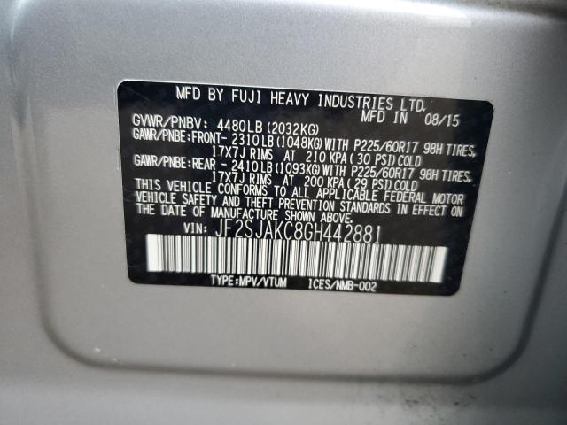 Photo 12 VIN: JF2SJAKC8GH442881 - SUBARU FORESTER 2 