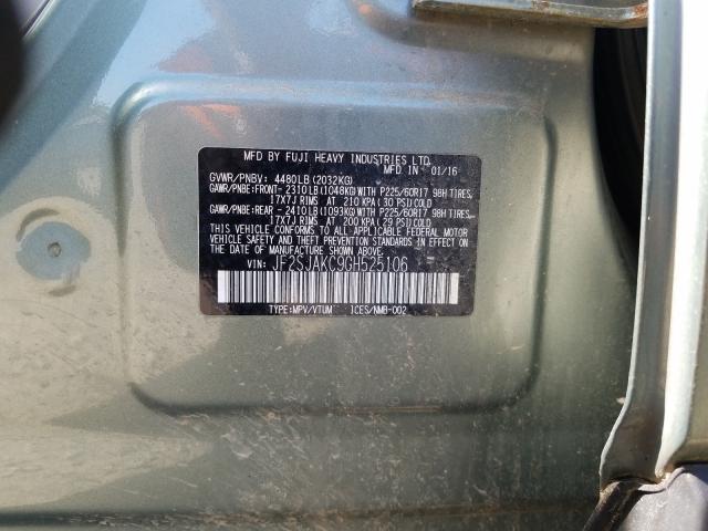 Photo 9 VIN: JF2SJAKC9GH525106 - SUBARU FORESTER 