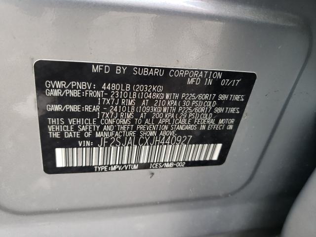 Photo 9 VIN: JF2SJALCXJH440927 - SUBARU FORESTER 2 