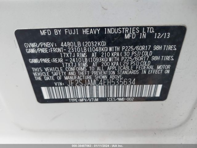 Photo 8 VIN: JF2SJAMC4EH535634 - SUBARU FORESTER 