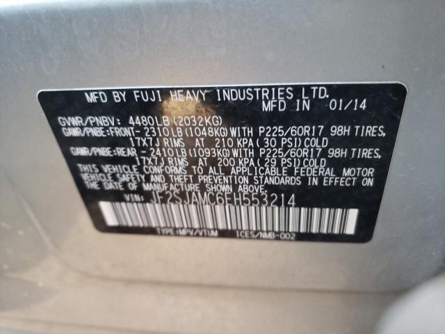 Photo 9 VIN: JF2SJAMC6EH553214 - SUBARU FORESTER 2 