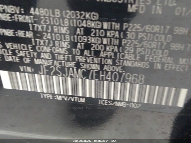 Photo 8 VIN: JF2SJAMC7EH407968 - SUBARU FORESTER 