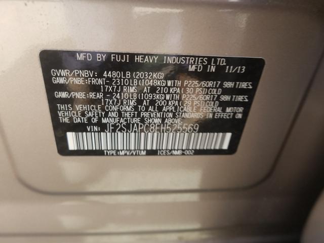 Photo 9 VIN: JF2SJAPC8EH525569 - SUBARU FORESTER 2 