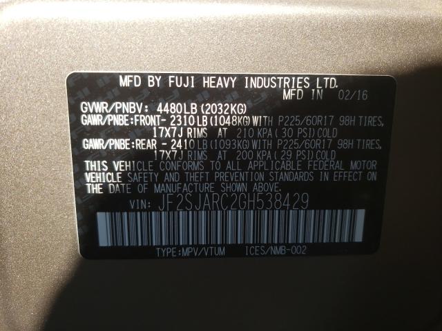 Photo 9 VIN: JF2SJARC2GH538429 - SUBARU FORESTER 2 