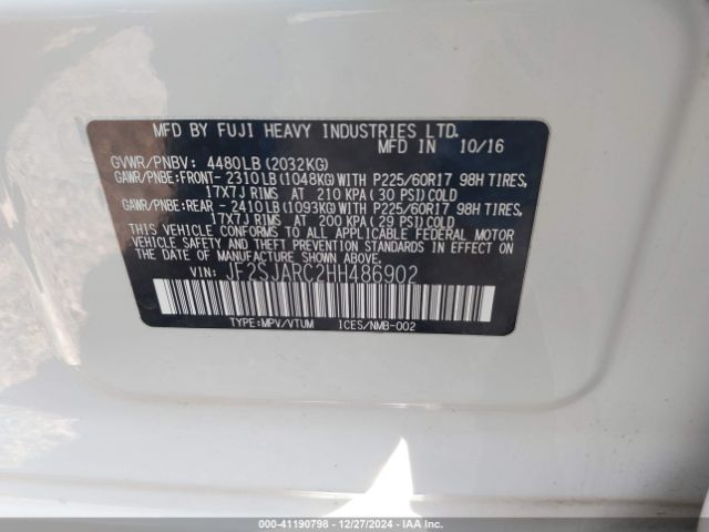 Photo 8 VIN: JF2SJARC2HH486902 - SUBARU FORESTER 