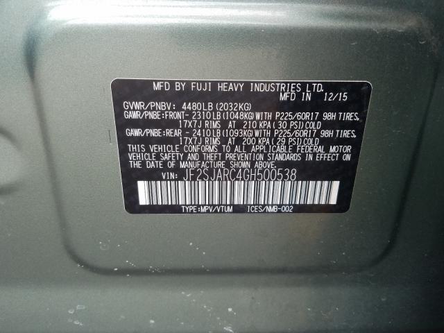 Photo 9 VIN: JF2SJARC4GH500538 - SUBARU FORESTER 