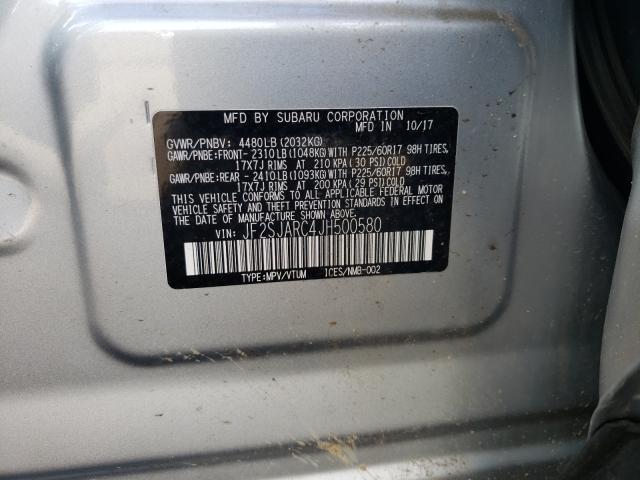 Photo 9 VIN: JF2SJARC4JH500580 - SUBARU FORESTER 2 