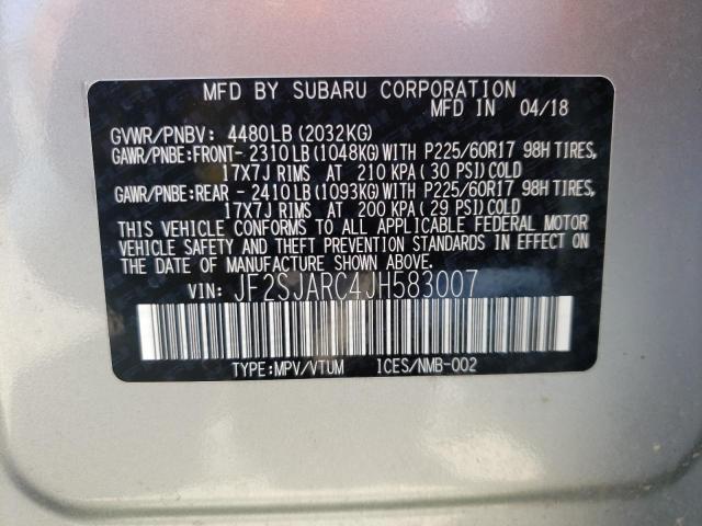 Photo 9 VIN: JF2SJARC4JH583007 - SUBARU FORESTER 2 