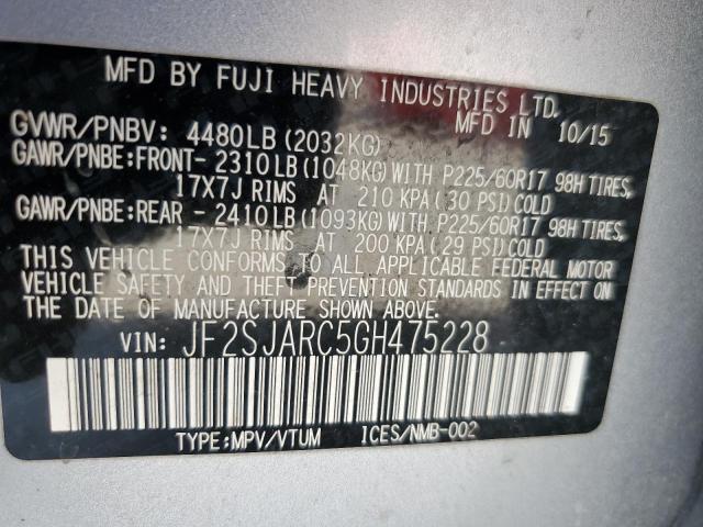 Photo 12 VIN: JF2SJARC5GH475228 - SUBARU FORESTER 2 