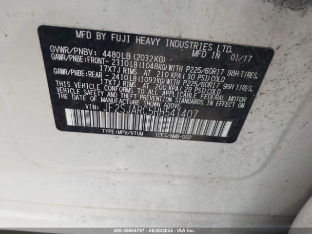 Photo 8 VIN: JF2SJARC5HH541407 - SUBARU FORESTER 