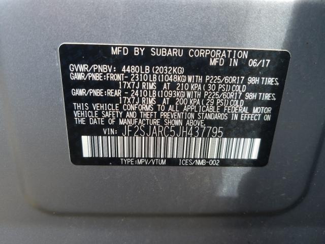 Photo 9 VIN: JF2SJARC5JH437795 - SUBARU FORESTER 