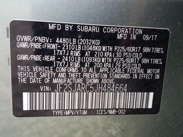 Photo 9 VIN: JF2SJARC5JH484664 - SUBARU FORESTER 