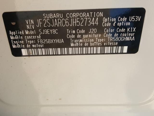 Photo 9 VIN: JF2SJARC6JH527344 - SUBARU FORESTER 2 