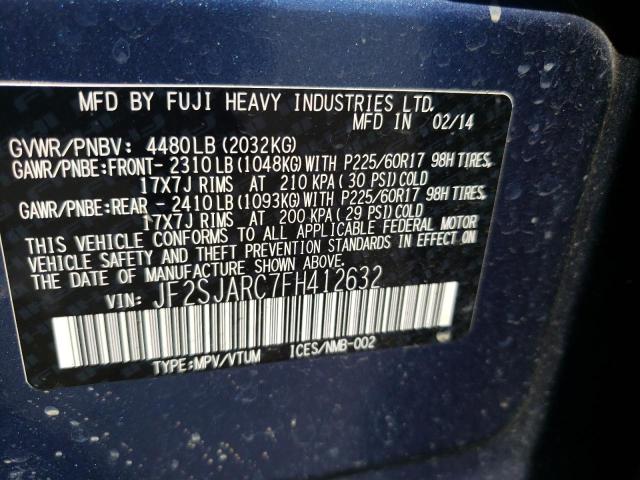 Photo 12 VIN: JF2SJARC7FH412632 - SUBARU FORESTER 2 