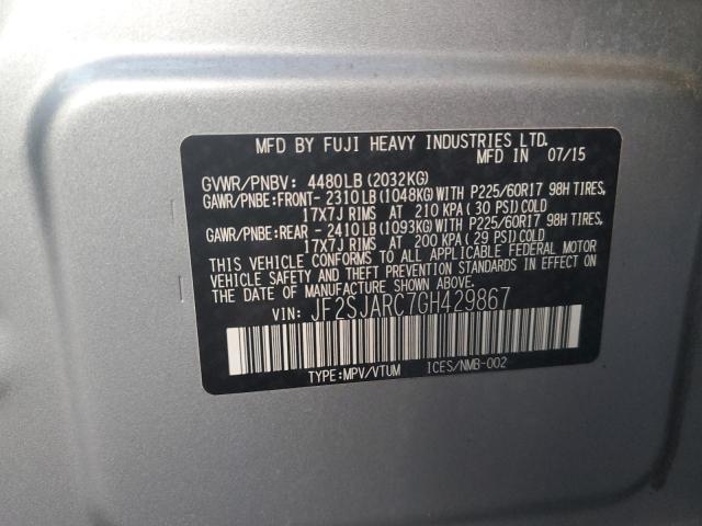 Photo 12 VIN: JF2SJARC7GH429867 - SUBARU FORESTER 2 