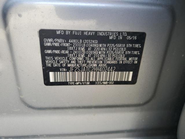 Photo 12 VIN: JF2SJATC2HH402442 - SUBARU FORESTER 2 