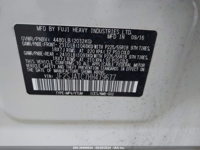 Photo 8 VIN: JF2SJATC7HH479677 - SUBARU FORESTER 