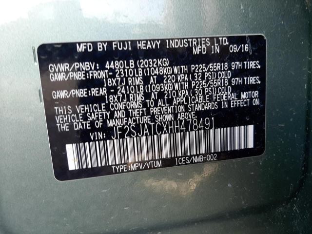 Photo 9 VIN: JF2SJATCXHH478491 - SUBARU FORESTER 2 