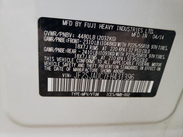 Photo 12 VIN: JF2SJAUC7FH431396 - SUBARU FORESTER 