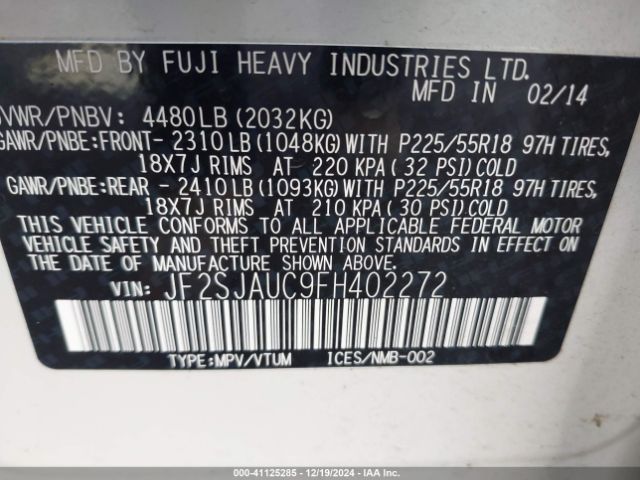 Photo 8 VIN: JF2SJAUC9FH402272 - SUBARU FORESTER 