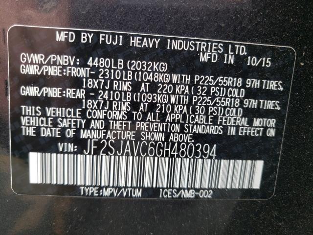 Photo 9 VIN: JF2SJAVC6GH480394 - SUBARU FORESTER 2 