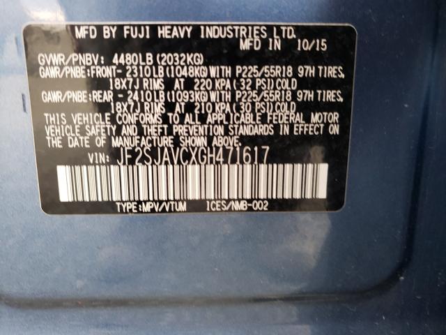 Photo 9 VIN: JF2SJAVCXGH471617 - SUBARU FORESTER 2 