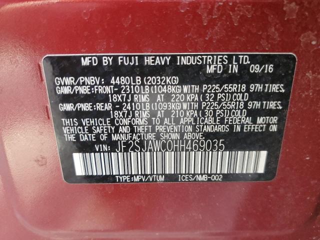 Photo 12 VIN: JF2SJAWC0HH469035 - SUBARU FORESTER 2 