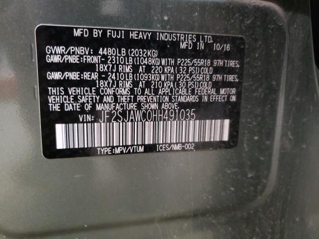 Photo 13 VIN: JF2SJAWC0HH491035 - SUBARU FORESTER 