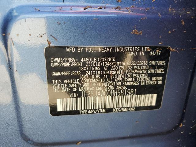 Photo 13 VIN: JF2SJAWC0HH581981 - SUBARU FORESTER 