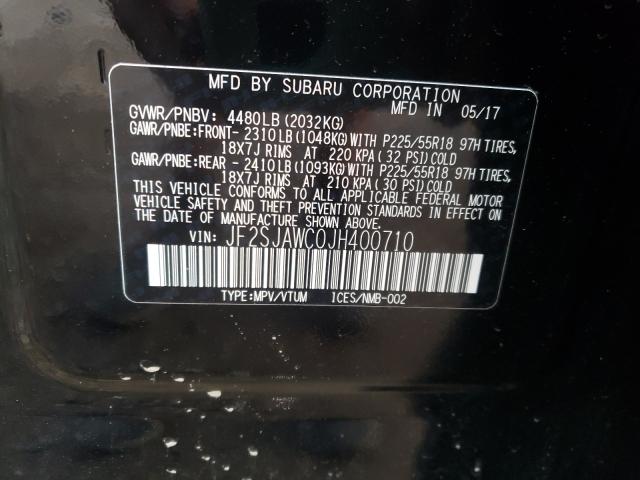 Photo 9 VIN: JF2SJAWC0JH400710 - SUBARU FORESTER 2 