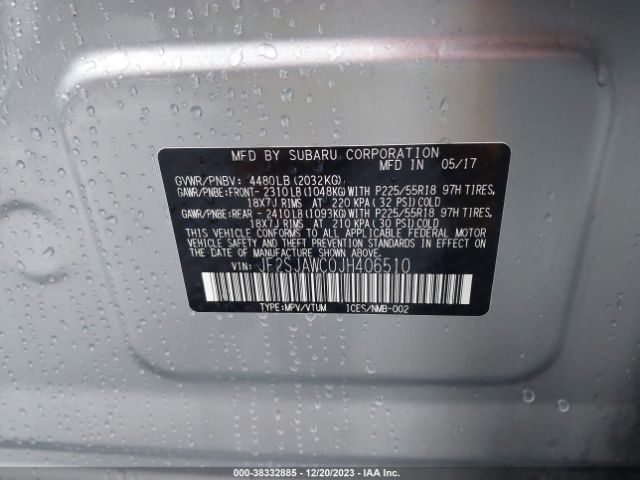 Photo 8 VIN: JF2SJAWC0JH406510 - SUBARU FORESTER 