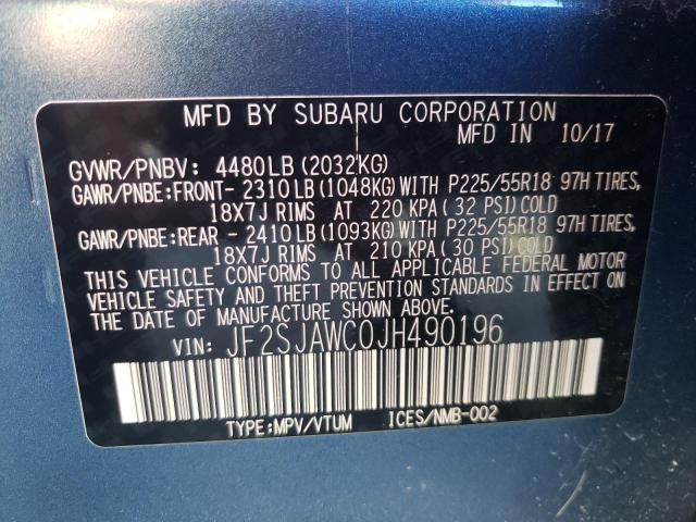 Photo 12 VIN: JF2SJAWC0JH490196 - SUBARU FORESTER 2 