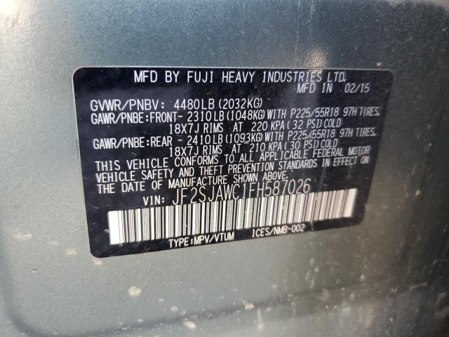 Photo 12 VIN: JF2SJAWC1FH587026 - SUBARU FORESTER 