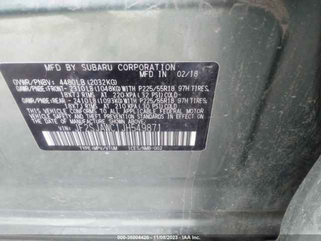 Photo 8 VIN: JF2SJAWC1JH549871 - SUBARU FORESTER 