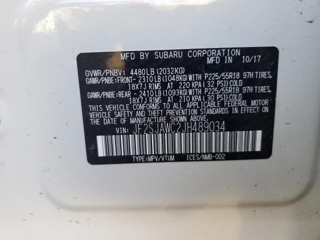 Photo 11 VIN: JF2SJAWC2JH489034 - SUBARU FORESTER 