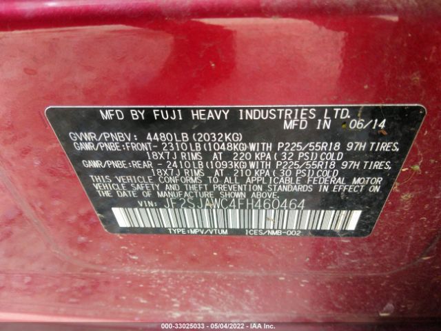 Photo 8 VIN: JF2SJAWC4FH460464 - SUBARU FORESTER 