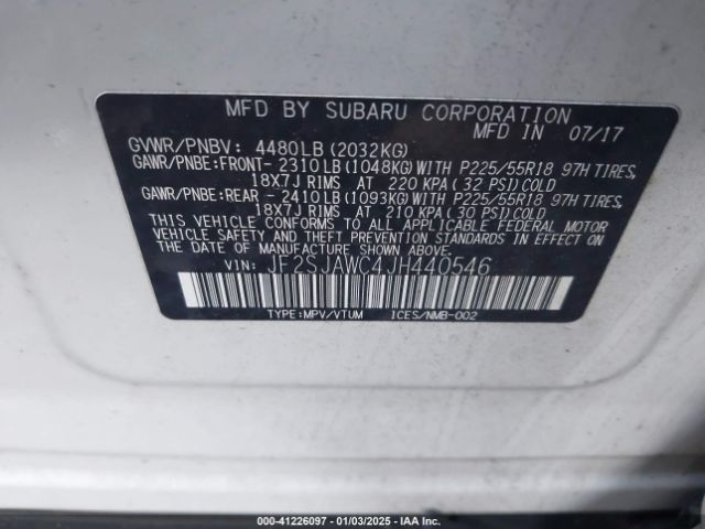 Photo 8 VIN: JF2SJAWC4JH440546 - SUBARU FORESTER 