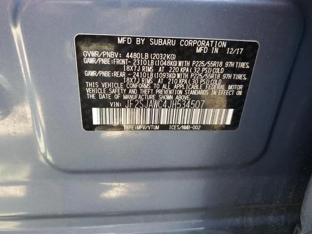 Photo 11 VIN: JF2SJAWC4JH534507 - SUBARU FORESTER 2 