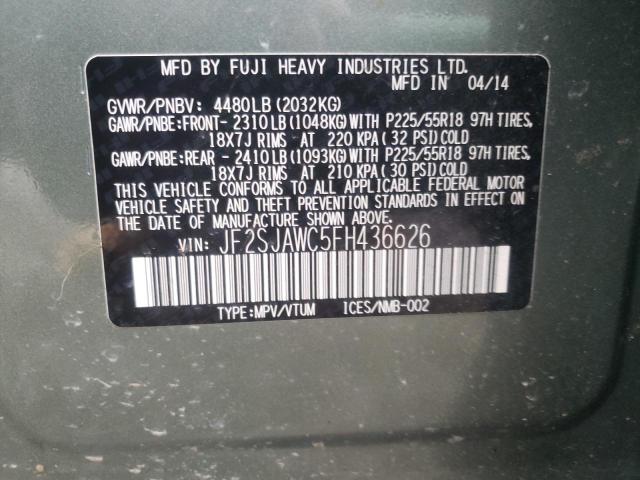 Photo 9 VIN: JF2SJAWC5FH436626 - SUBARU FORESTER 2 