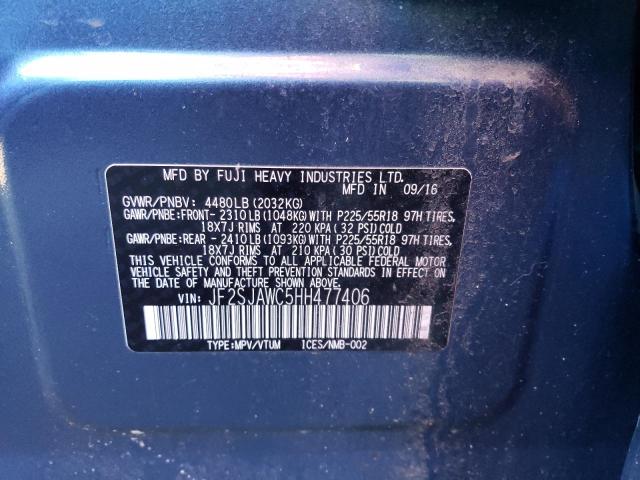 Photo 11 VIN: JF2SJAWC5HH477406 - SUBARU FORESTER 2 