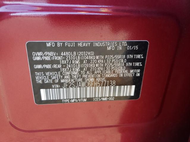 Photo 9 VIN: JF2SJAWC6FH577138 - SUBARU FORESTER 2 