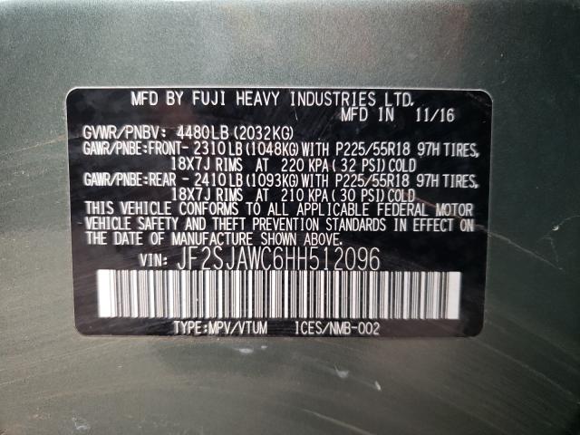 Photo 9 VIN: JF2SJAWC6HH512096 - SUBARU FORESTER 