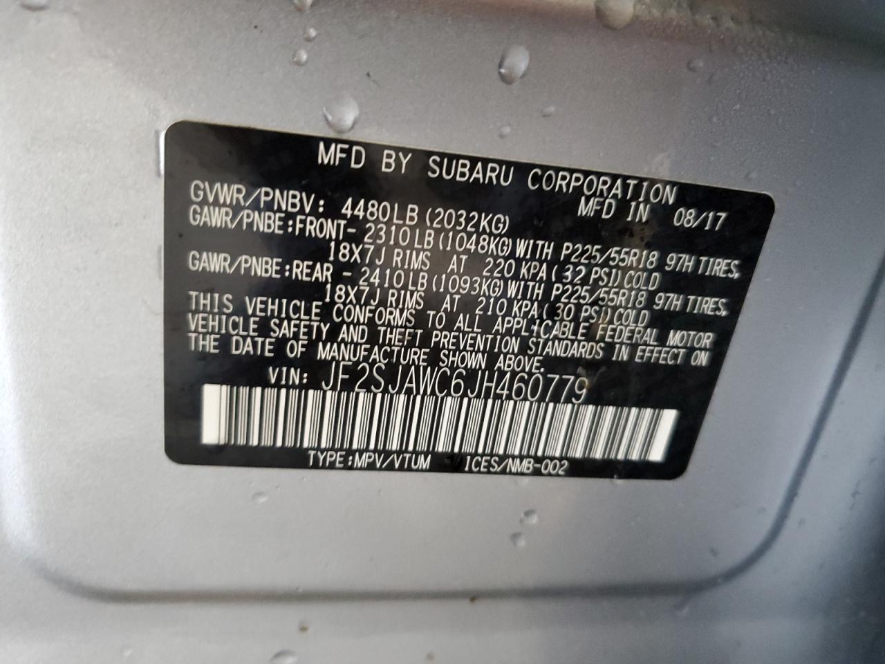 Photo 11 VIN: JF2SJAWC6JH460779 - SUBARU FORESTER 