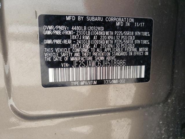 Photo 12 VIN: JF2SJAWC6JH518986 - SUBARU FORESTER 2 