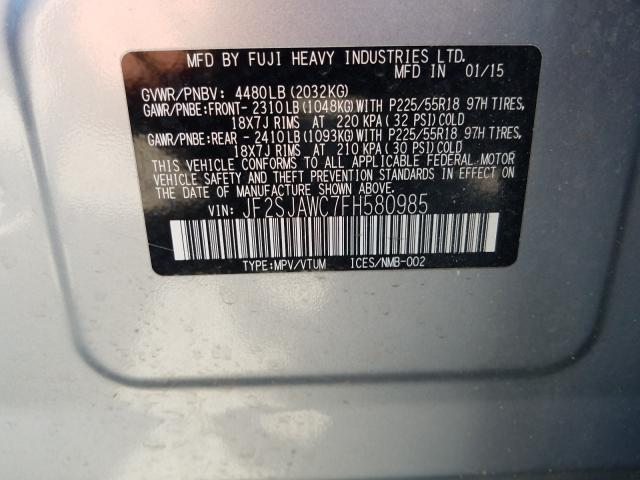 Photo 9 VIN: JF2SJAWC7FH580985 - SUBARU FORESTER 2 