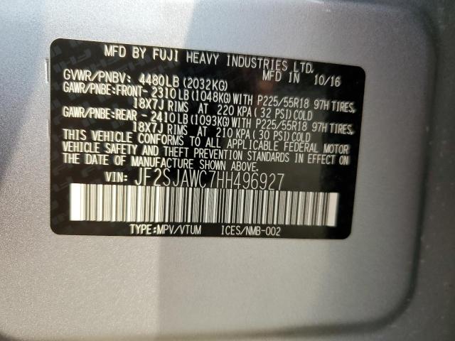 Photo 9 VIN: JF2SJAWC7HH496927 - SUBARU FORESTER 2 