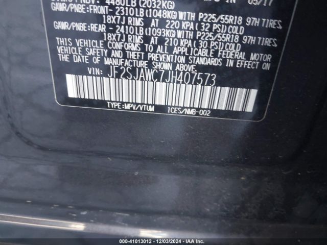 Photo 8 VIN: JF2SJAWC7JH407573 - SUBARU FORESTER 